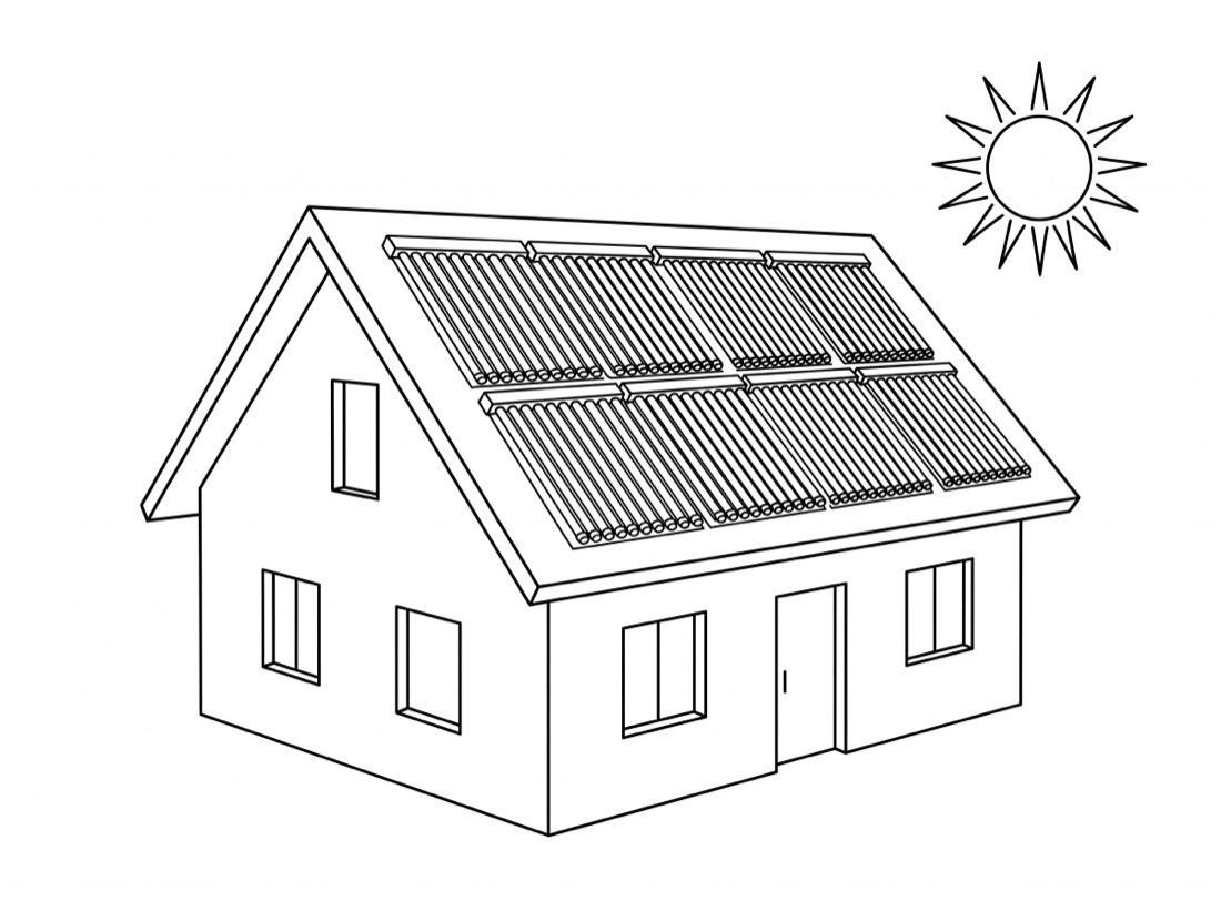 Solar Thermal — line illustration