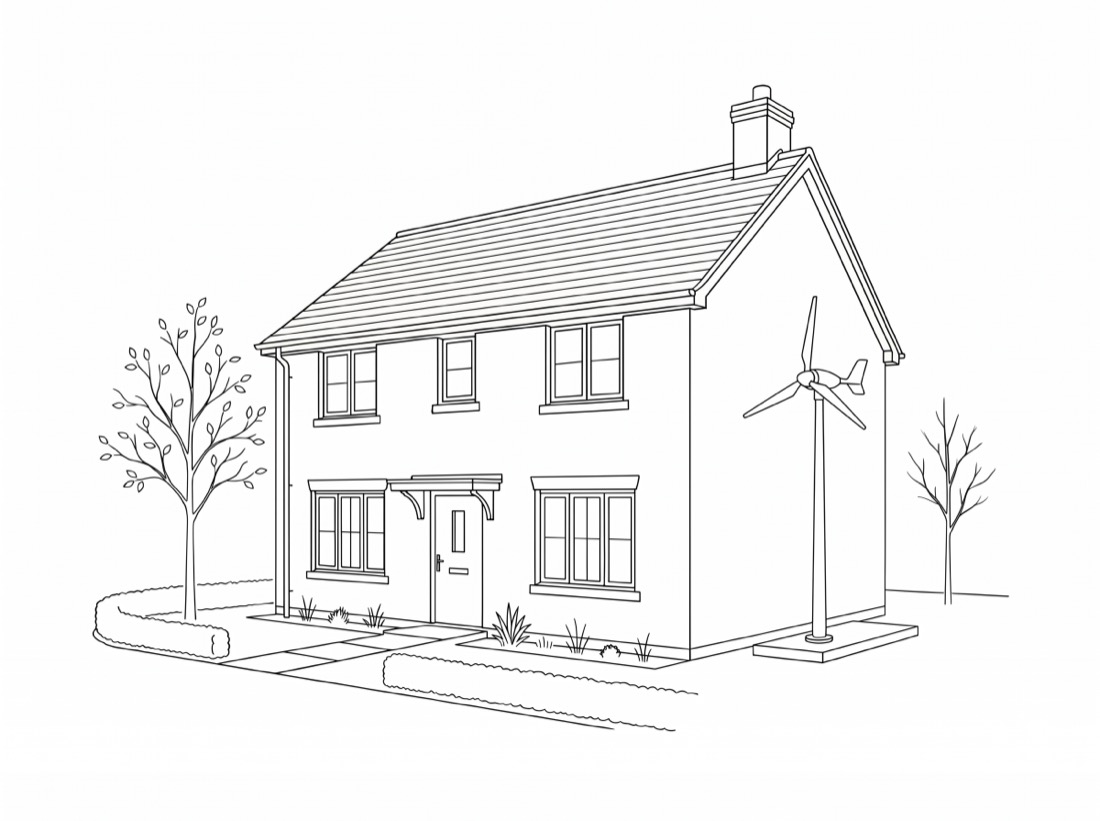 Wind Turbine — line illustration
